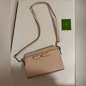 Kate Spade Blush Crossbody Bag with Bow Accent